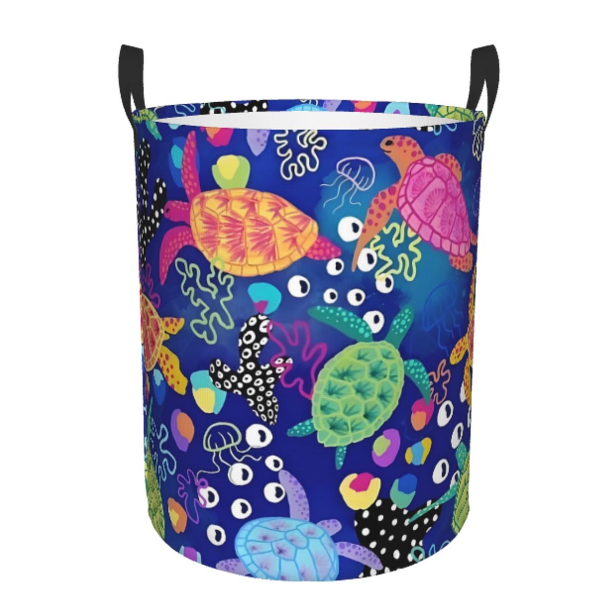 Laundry Hamper Nursery - Niestandardowy zabawny kolorowy żółw morski Kosz