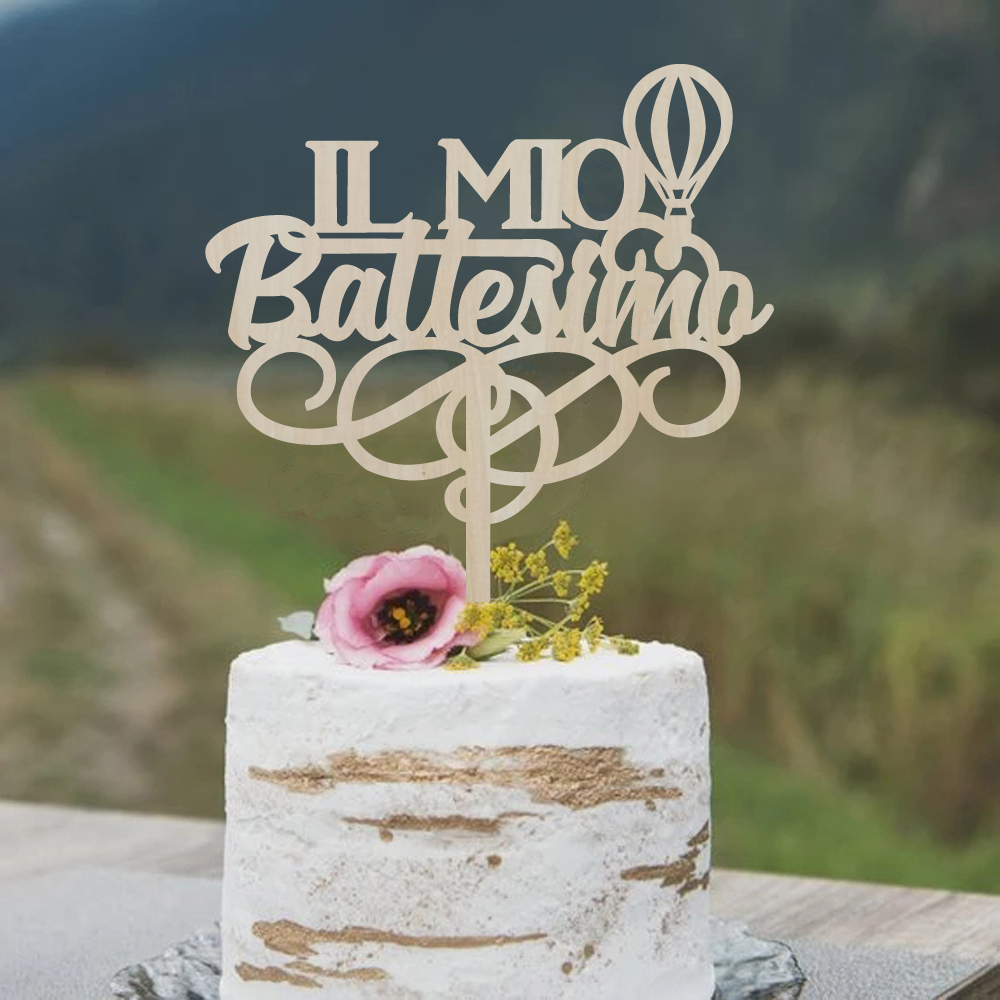 Baby Nursery Hot Air Balloon - Il Mio Battesimo Cake Topper Włochy