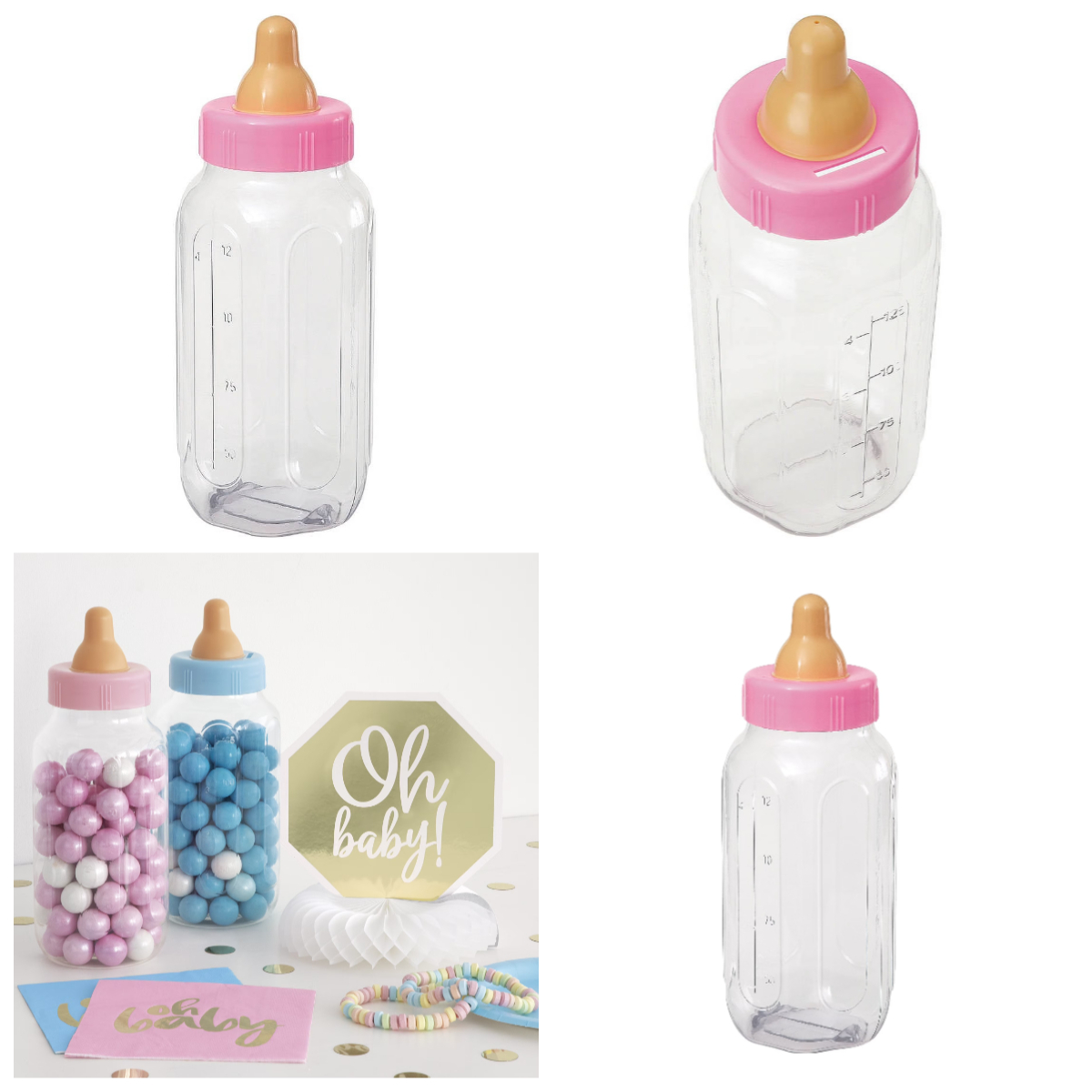 Baby Nursery Games - 11-calowa różowa plastikowa skarbonka w kształcie