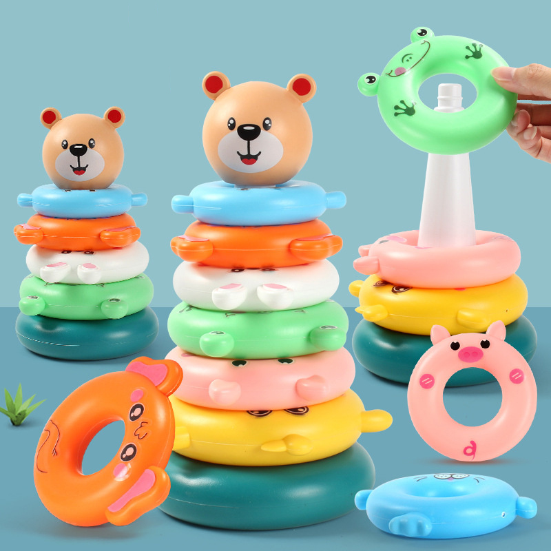 Baby Nursery Table - Tęczowa wieża pierścionek do łączenia Montessori