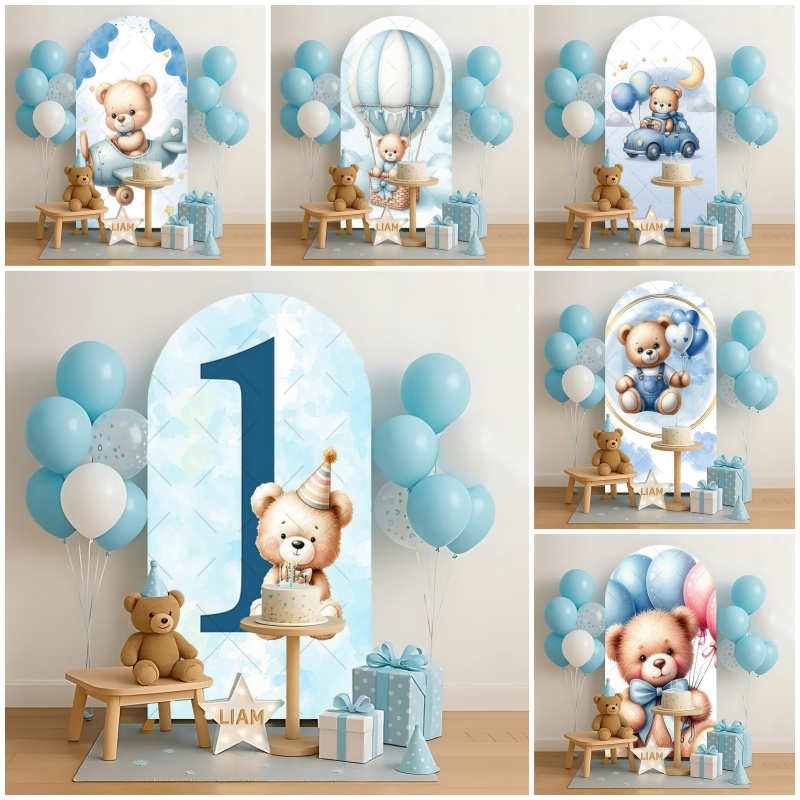 Baby Nursery Hot Air Balloon - Tło na pierwsze urodziny dziecka z