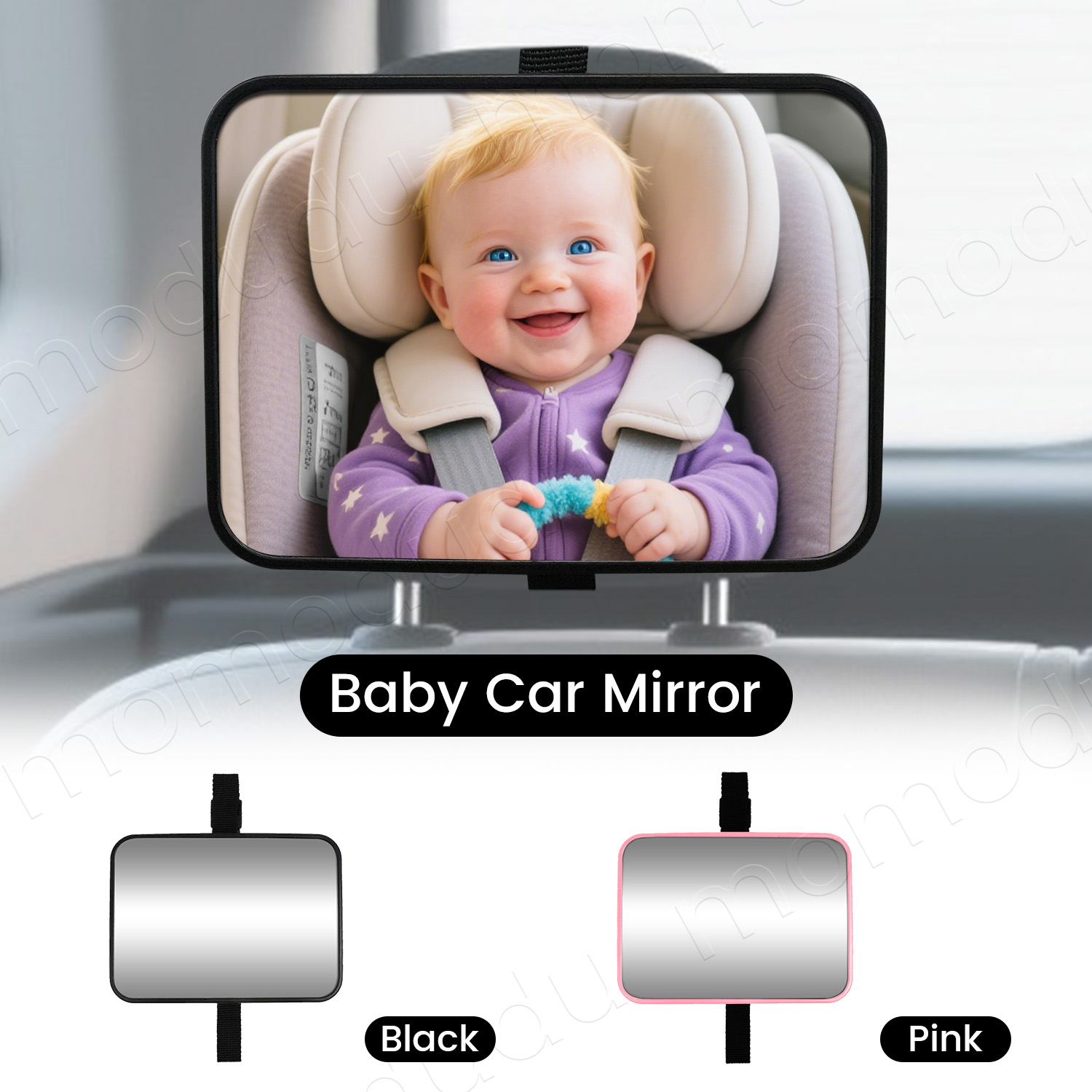 Wearable Baby Monitor - Lusterko samochodowe dla niemowląt Lusterko wsteczne