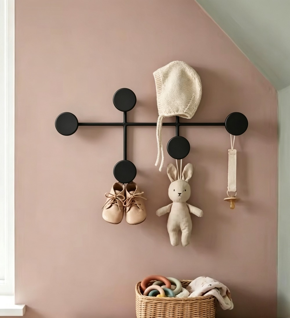 Baby Nursery Hooks - Nowoczesny czarny metalowy wieszak ścienny na
