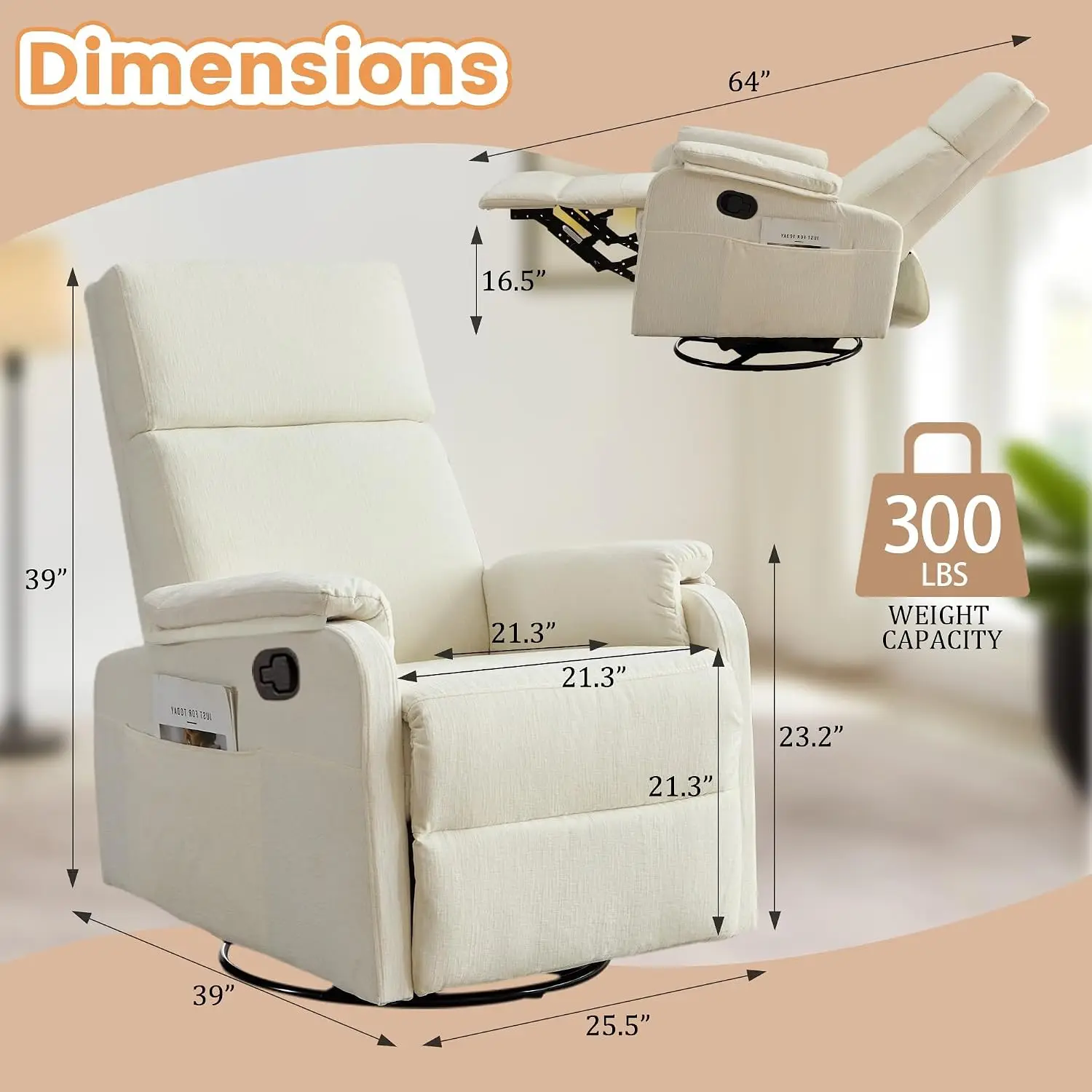 Fotel rozkładany Korser, obrot – Rocking Chair Nursery recenzja i cena