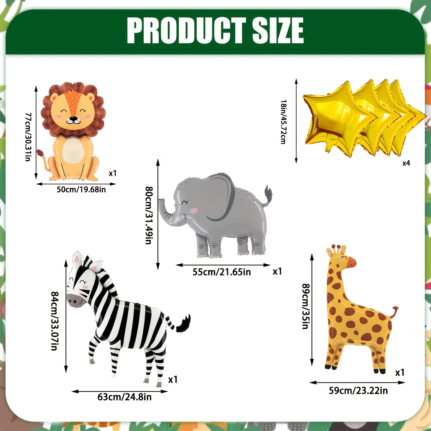 Zestaw 8 balonów foliowych z m – Baby Nursery Jungle Theme recenzja i cena