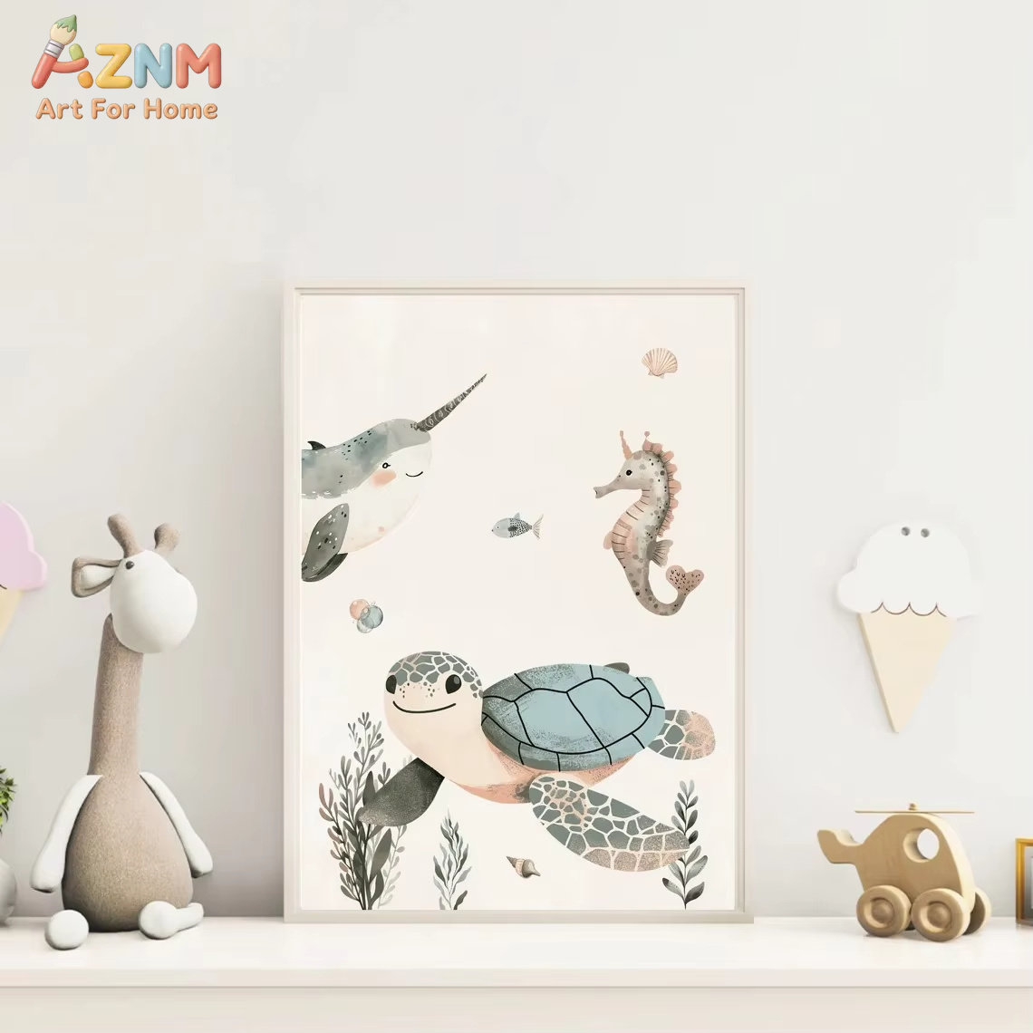 AZNM Akwarelowe Urocze Zwierzę – Baby Nursery Animal Prints recenzja i cena