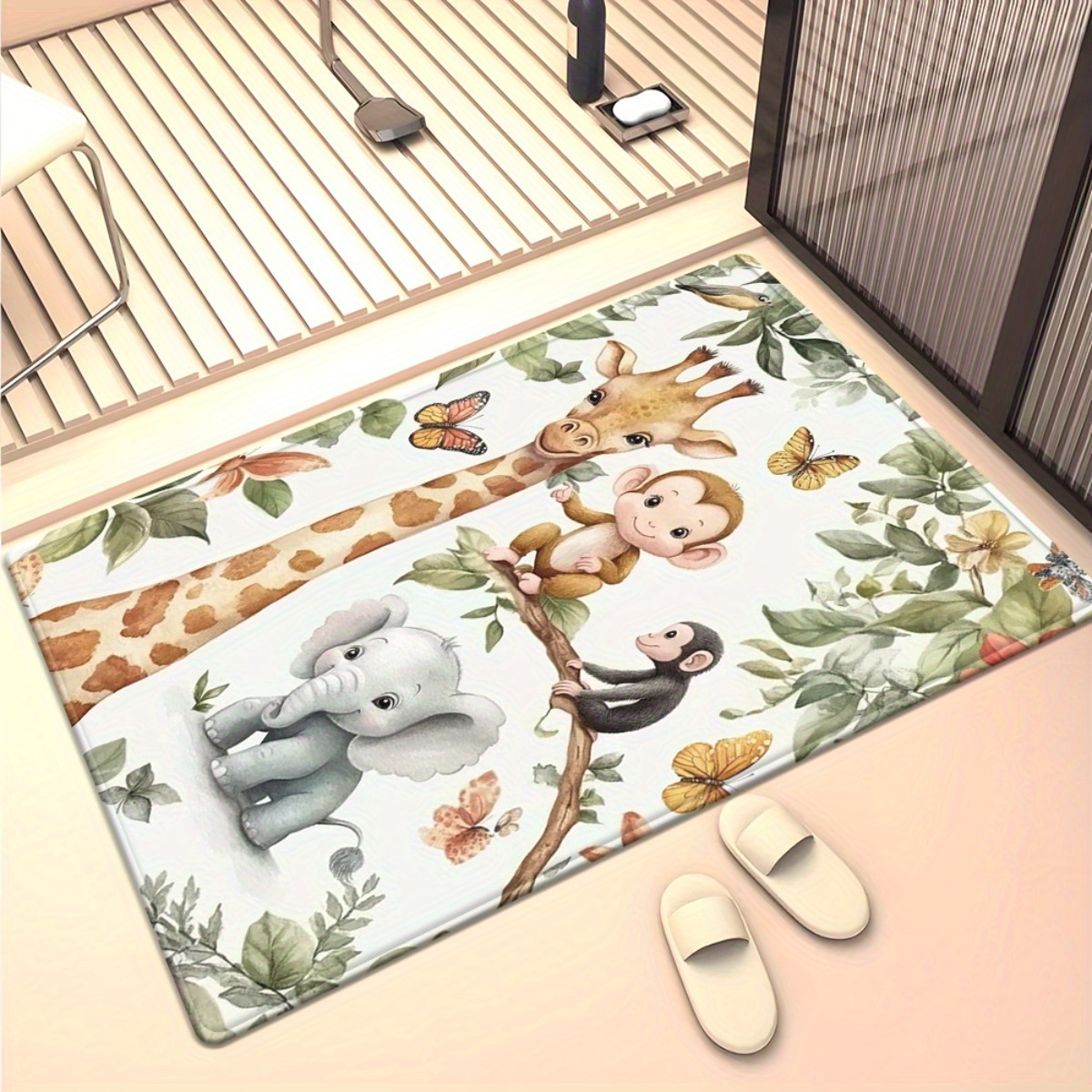 Dywan z motywem dżungli i zwie – Baby Nursery Jungle Rug recenzja i cena