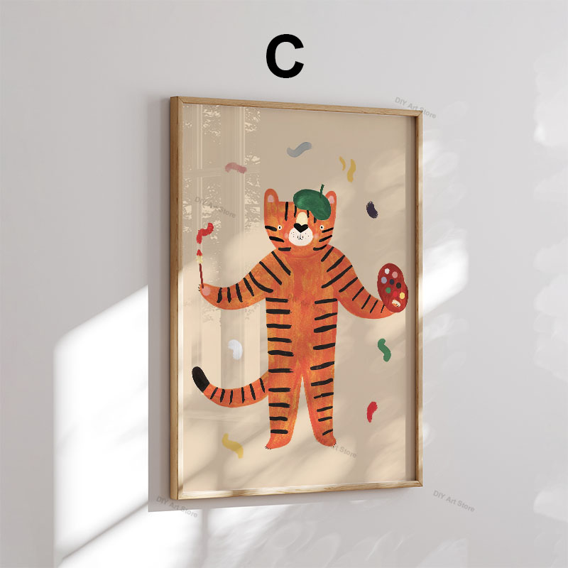 Zabawne kreskówkowe zwierzęta, – Baby Nursery Animal Prints recenzja i cena