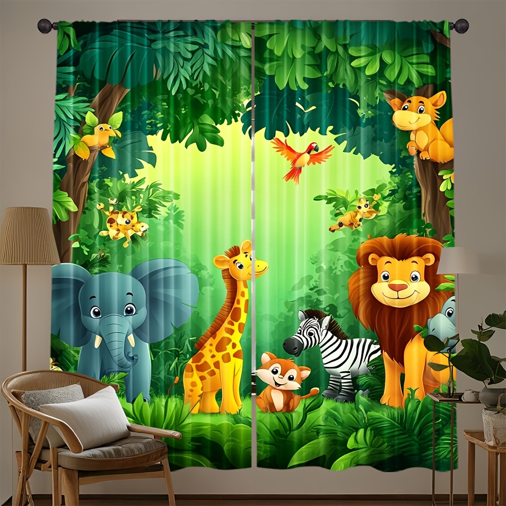 2 szt. Zasłony z motywem kresk – Baby Nursery Animal Prints recenzja i cena