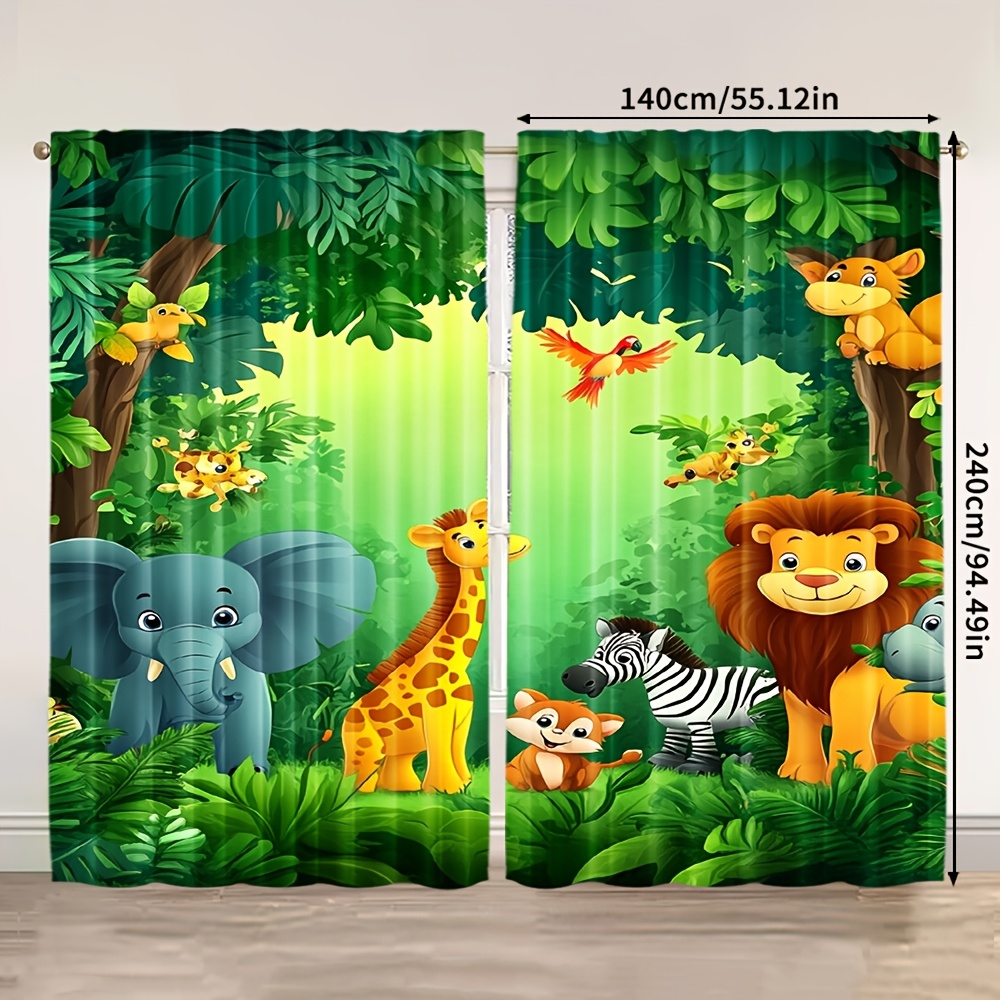 2 szt. Zasłony z motywem kresk – Baby Nursery Animal Prints recenzja i cena