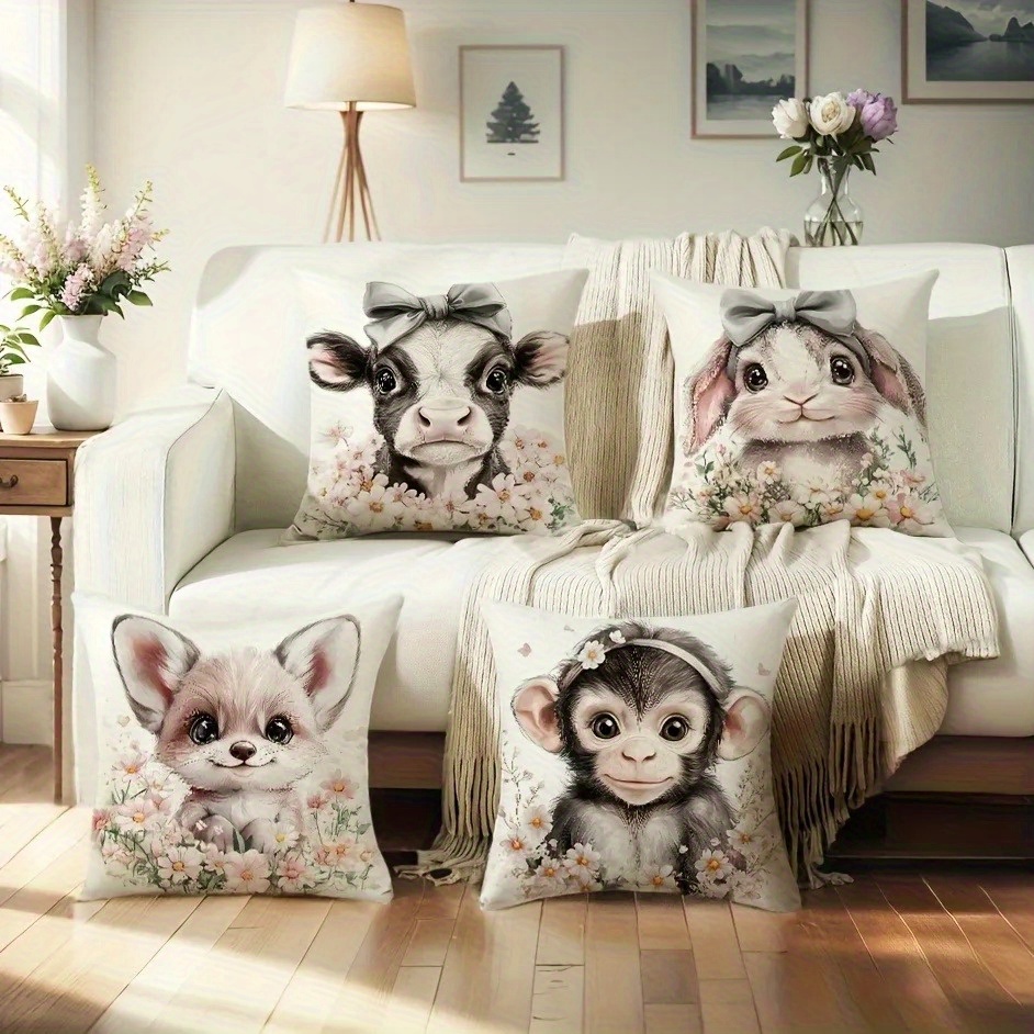 Urocze poszewki na poduszki z  – Baby Nursery Animal Prints recenzja i cena