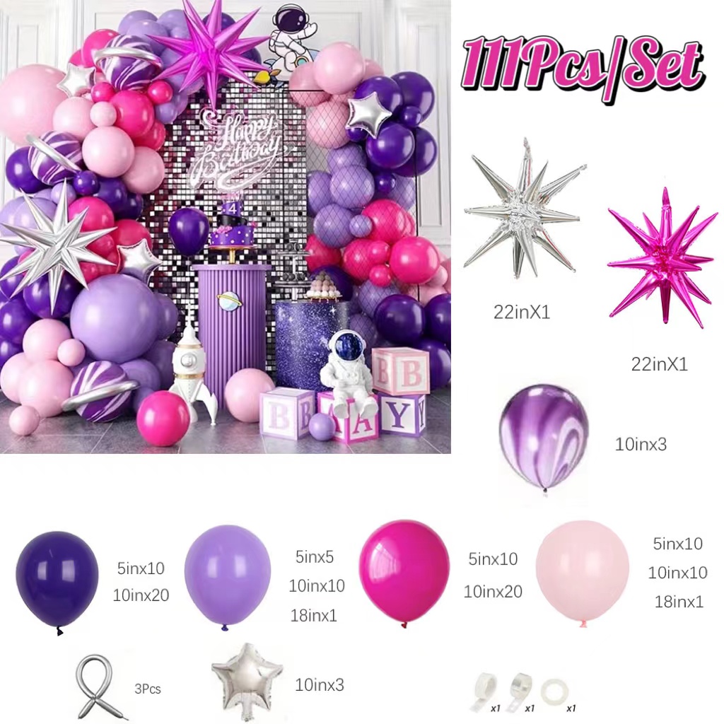 111Pcs Gorące różowe fioletowe – Baby Nursery Hot Air Balloon recenzja i cena