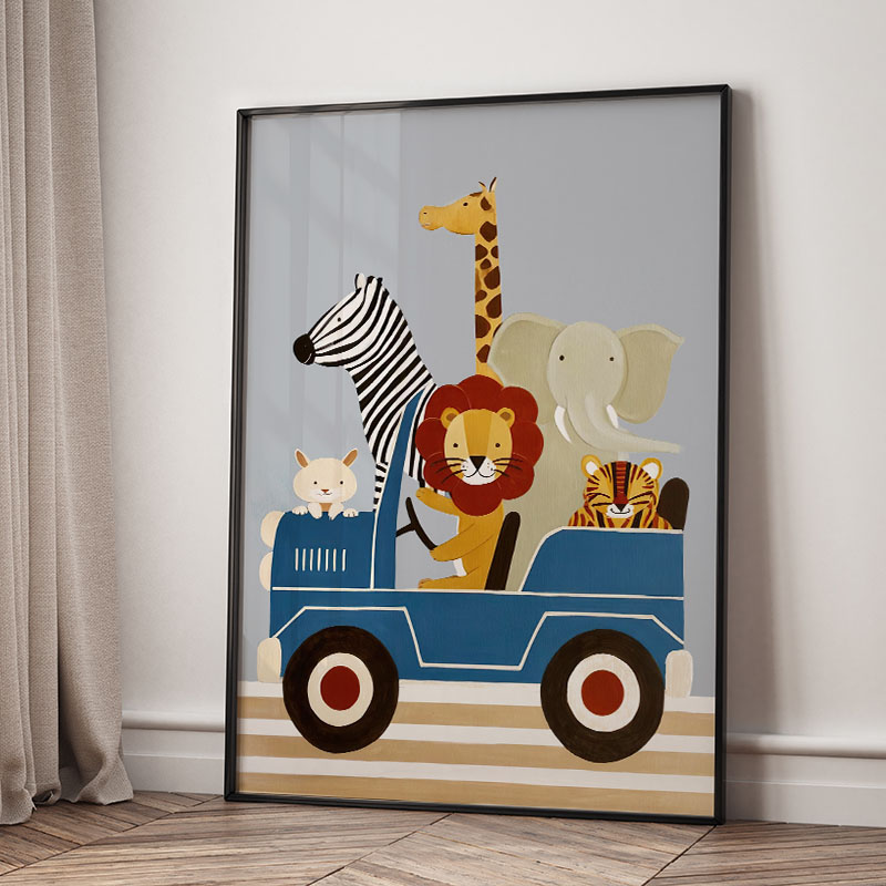 Zabawne Kreskówkowe Zwierzęta  – Baby Nursery Animal Prints recenzja i cena