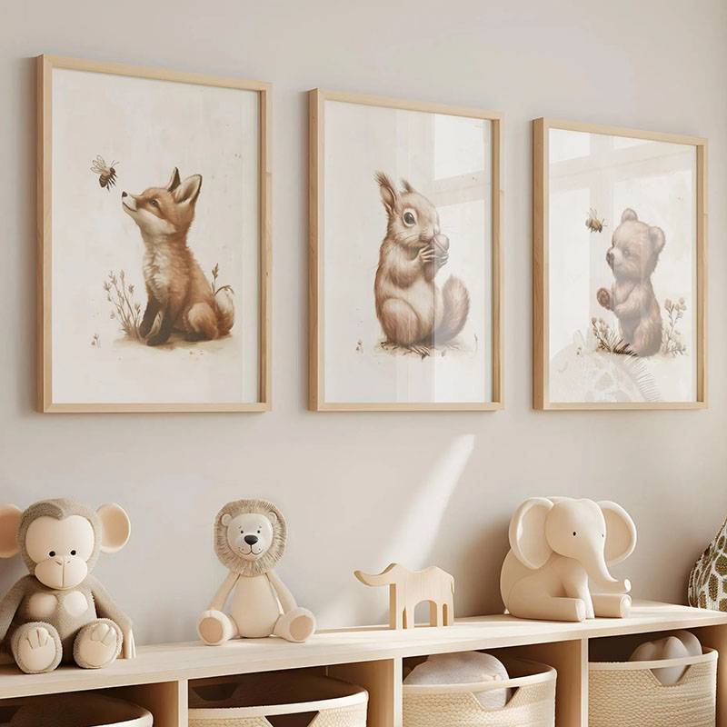 Niedźwiedź Królik Lis Jeleń Wi – Baby Nursery Animal Prints recenzja i cena