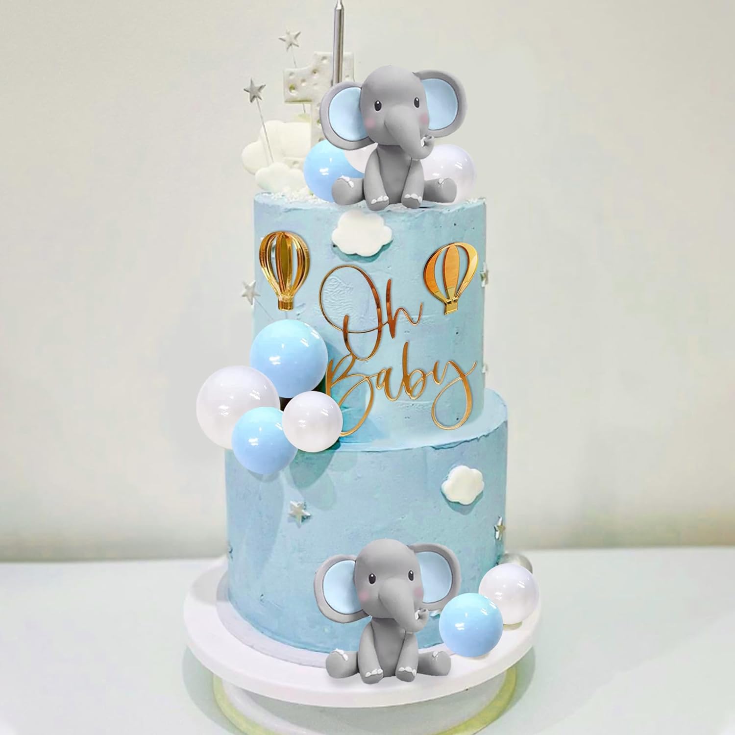 Dekoracja tortu w kształcie sł – Baby Nursery Hot Air Balloon recenzja i cena
