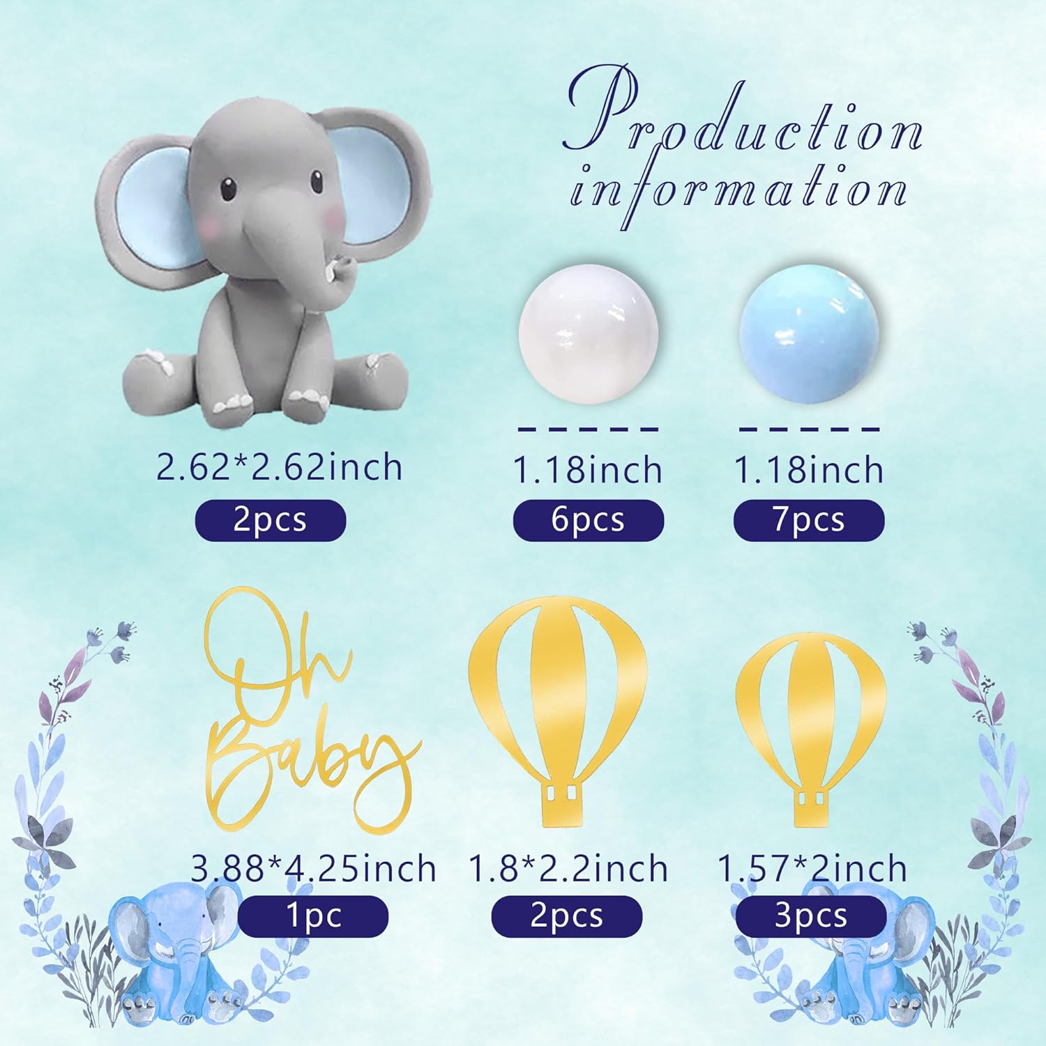 Dekoracja tortu w kształcie sł – Baby Nursery Hot Air Balloon recenzja i cena